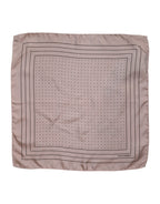 Beiger gepunkteter Herren-Foulard aus Seide