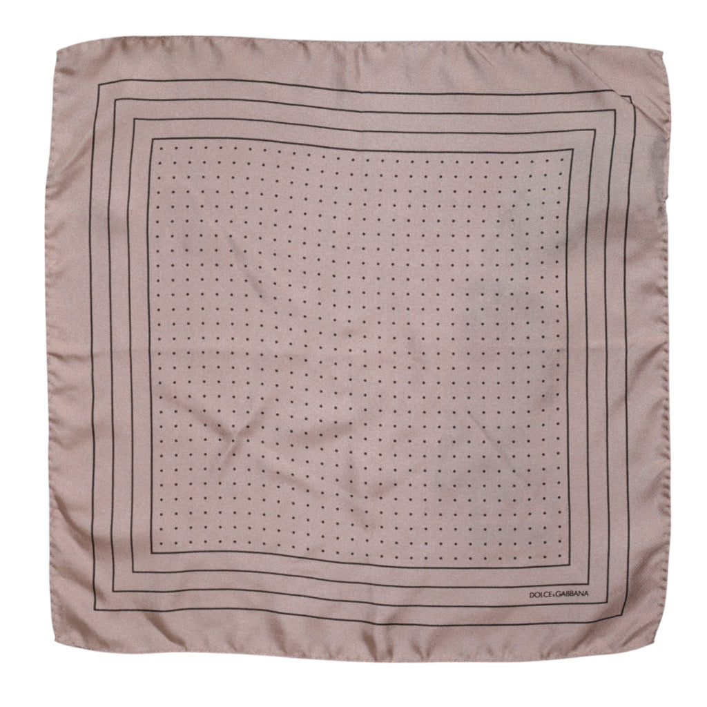 Beiger gepunkteter Herren-Foulard aus Seide