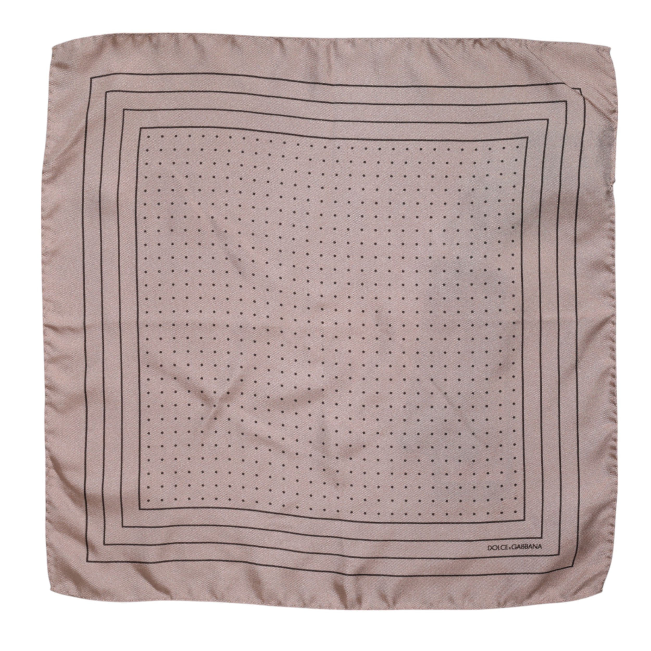 Beiger gepunkteter Herren-Foulard aus Seide