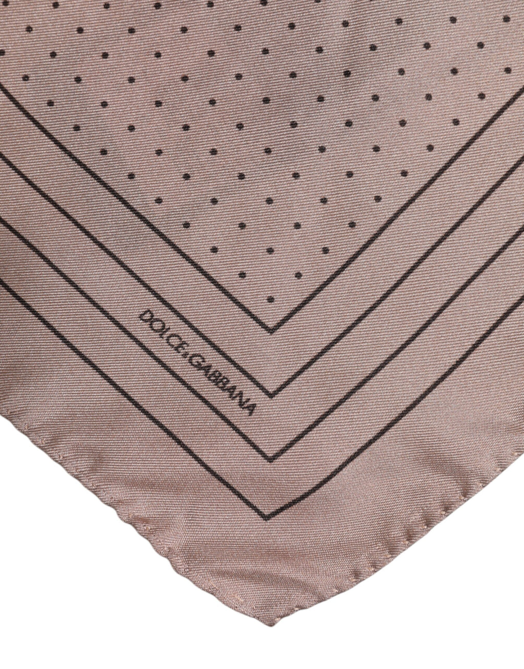 Beiger gepunkteter Herren-Foulard aus Seide