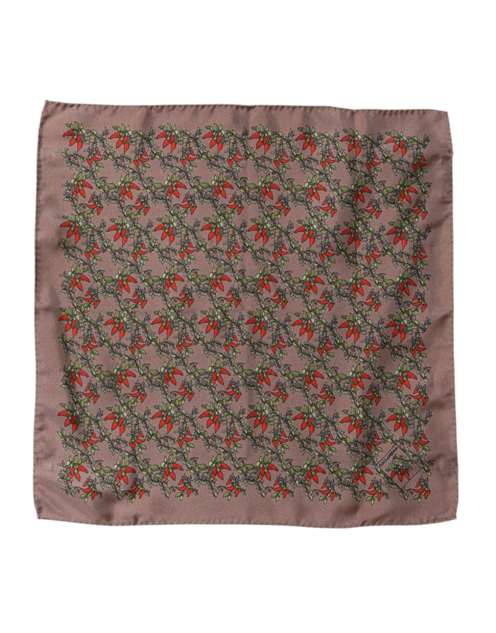 Foulard Silk Scarf for Men, Brown Chilies