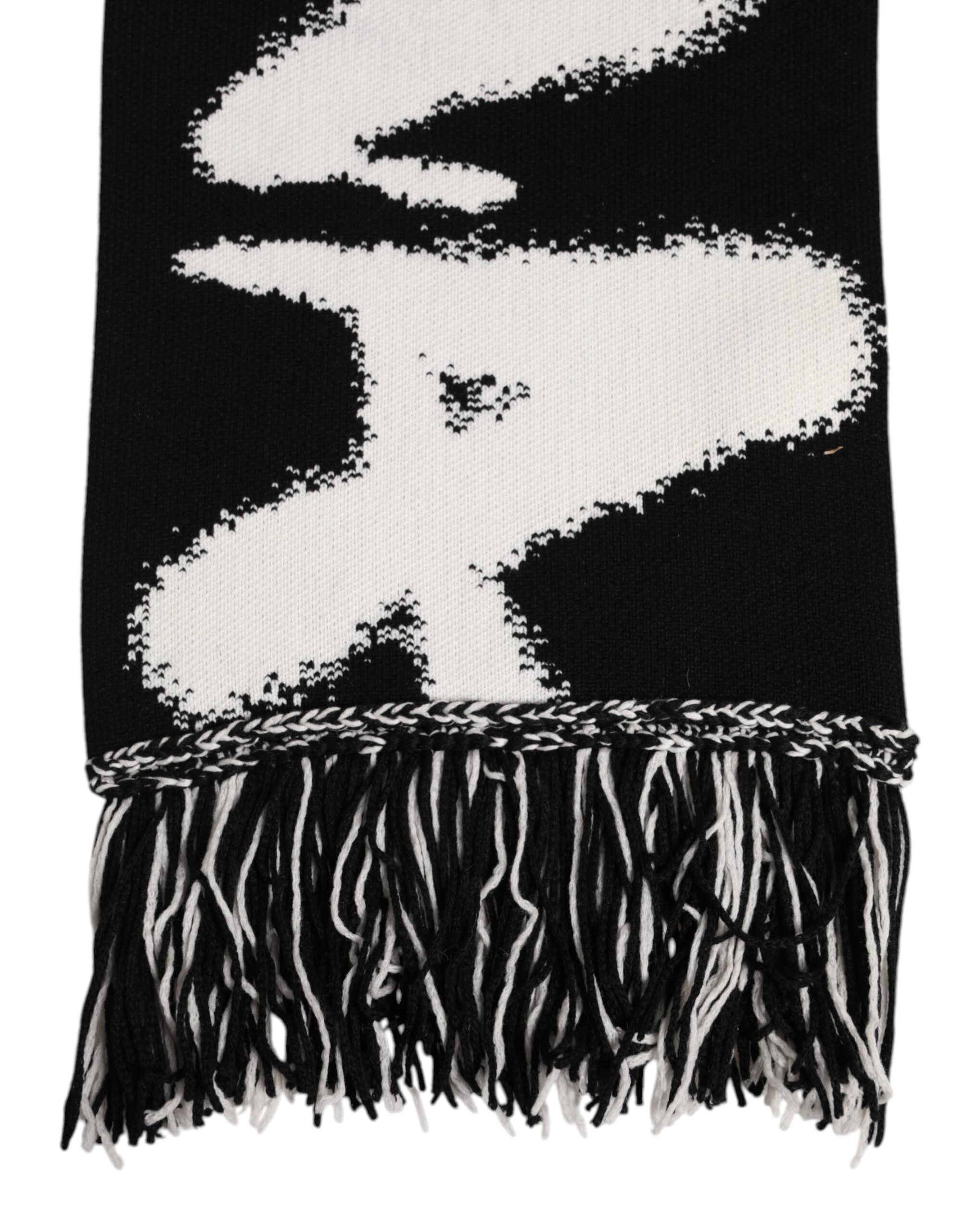 Black Logo Neck Warmer Wrap Men Shawl Scarf