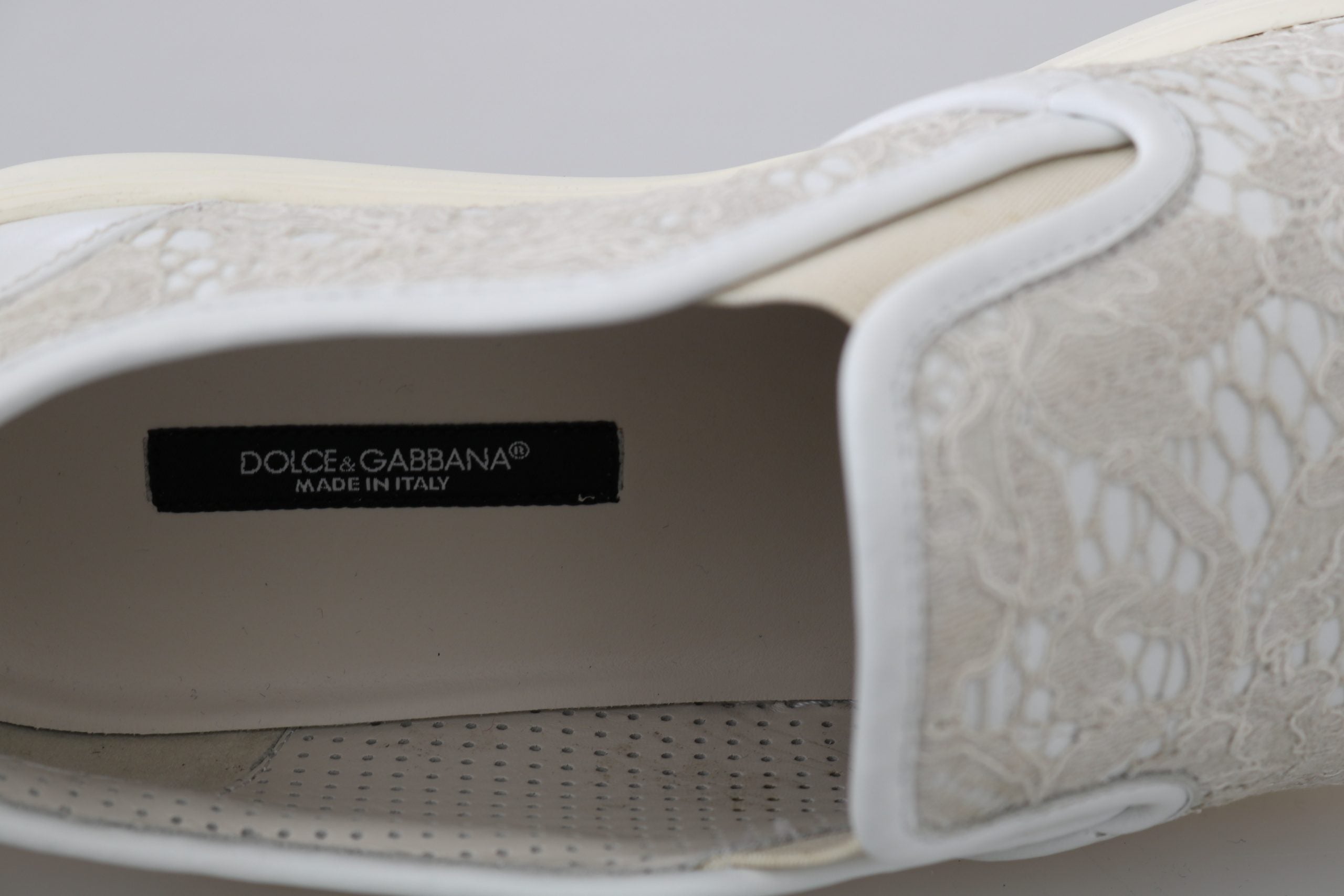 White Leather Lace Slip-On Loafers Shoes