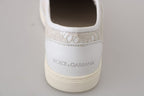 White Leather Lace Slip On Loafers Shoes