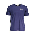 Blaues Baumwoll-Herren-T-Shirt