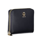 Blue Polyurethane Women Wallet