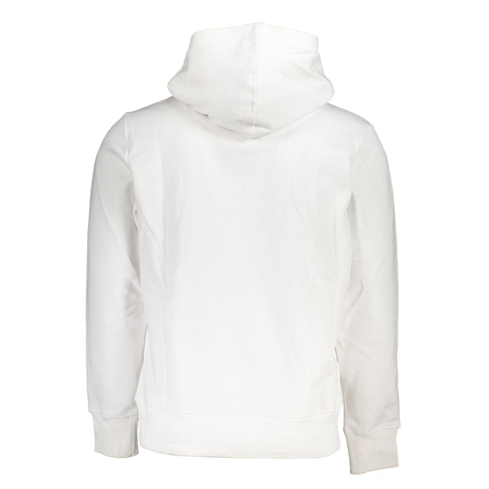 Weißer Herren-Pullover aus Baumwolle mit Kapuze