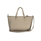 Beige Polyurethan-Damenhandtasche