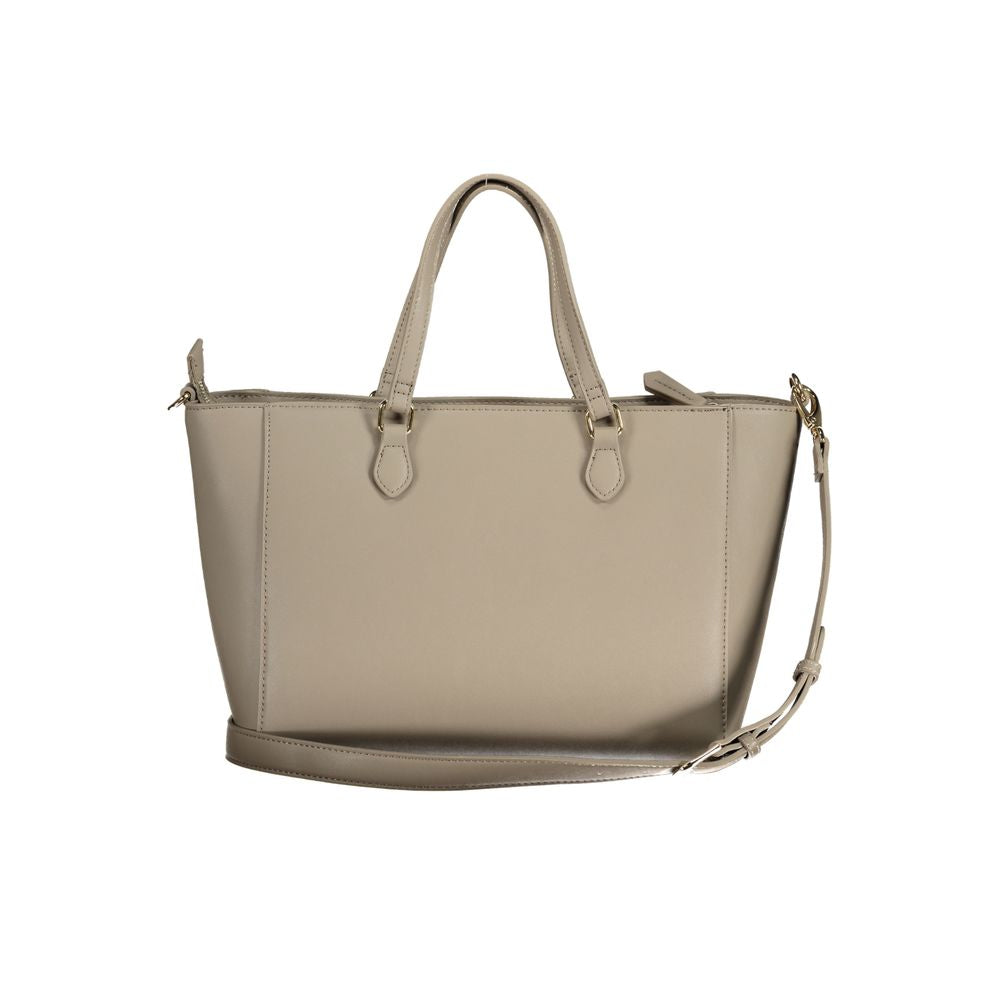 Beige Polyurethan-Damenhandtasche