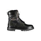 Schwarz Polyurethan Damen Stiefelette