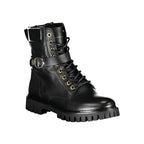 Schwarz Polyurethan Damen Stiefelette