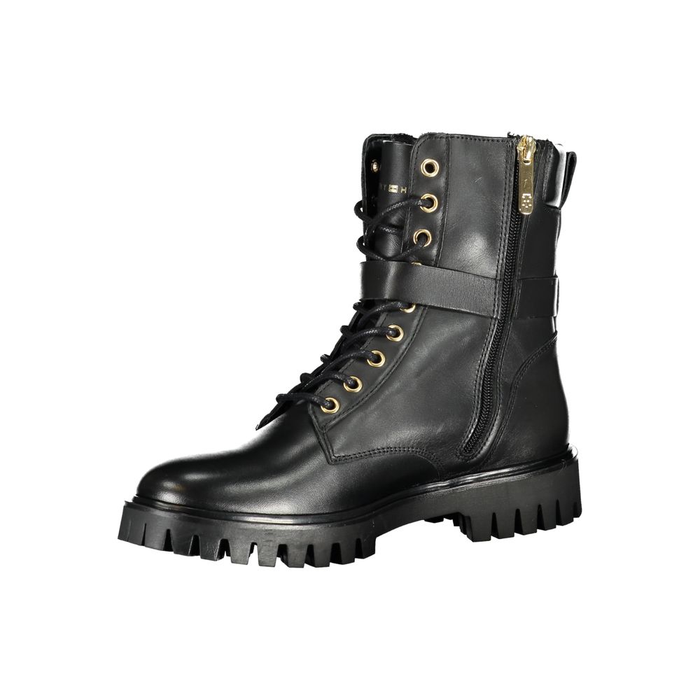 Schwarz Polyurethan Damen Stiefelette