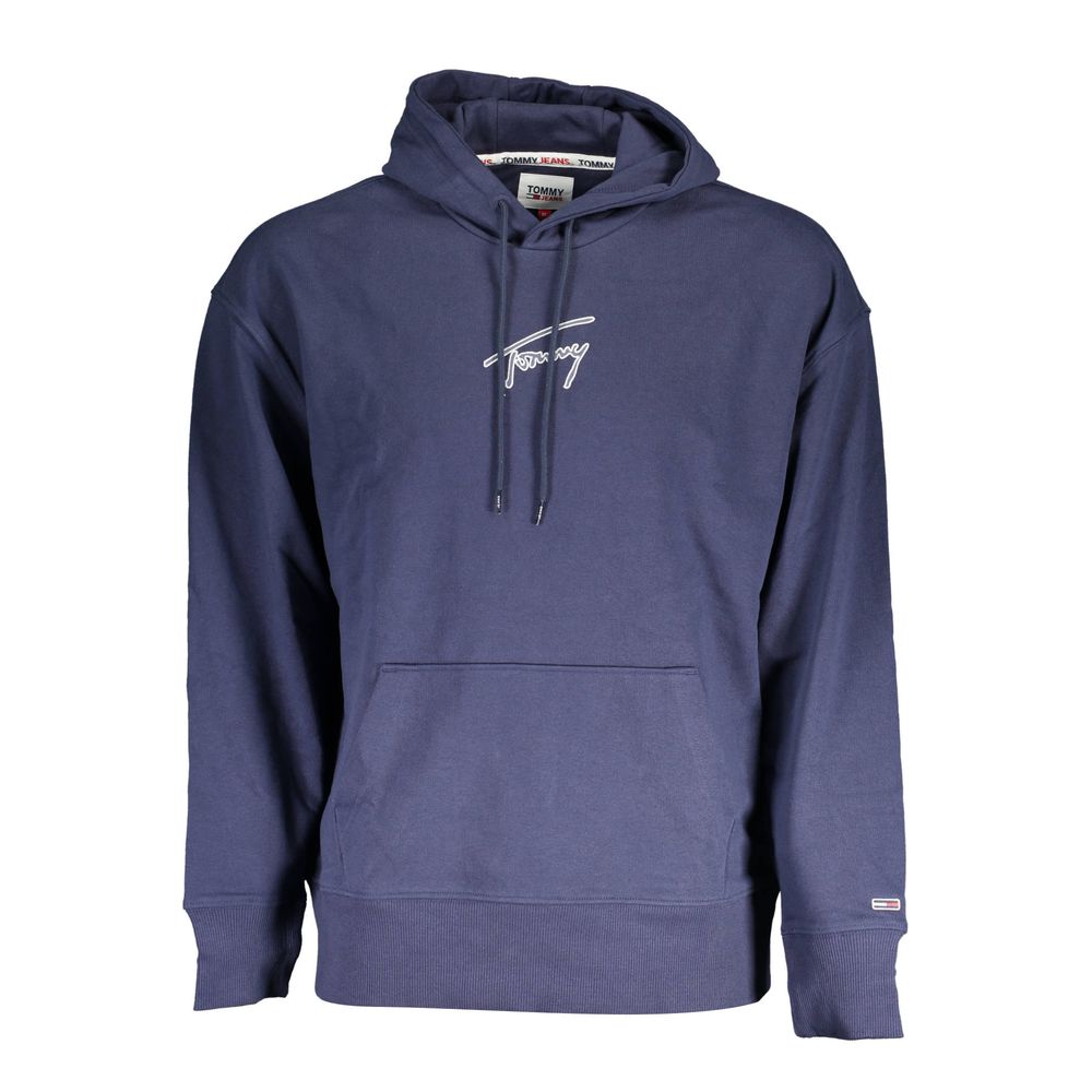 Felpa con cappuccio da uomo in cotone blu