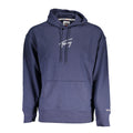 Felpa con cappuccio da uomo in cotone blu