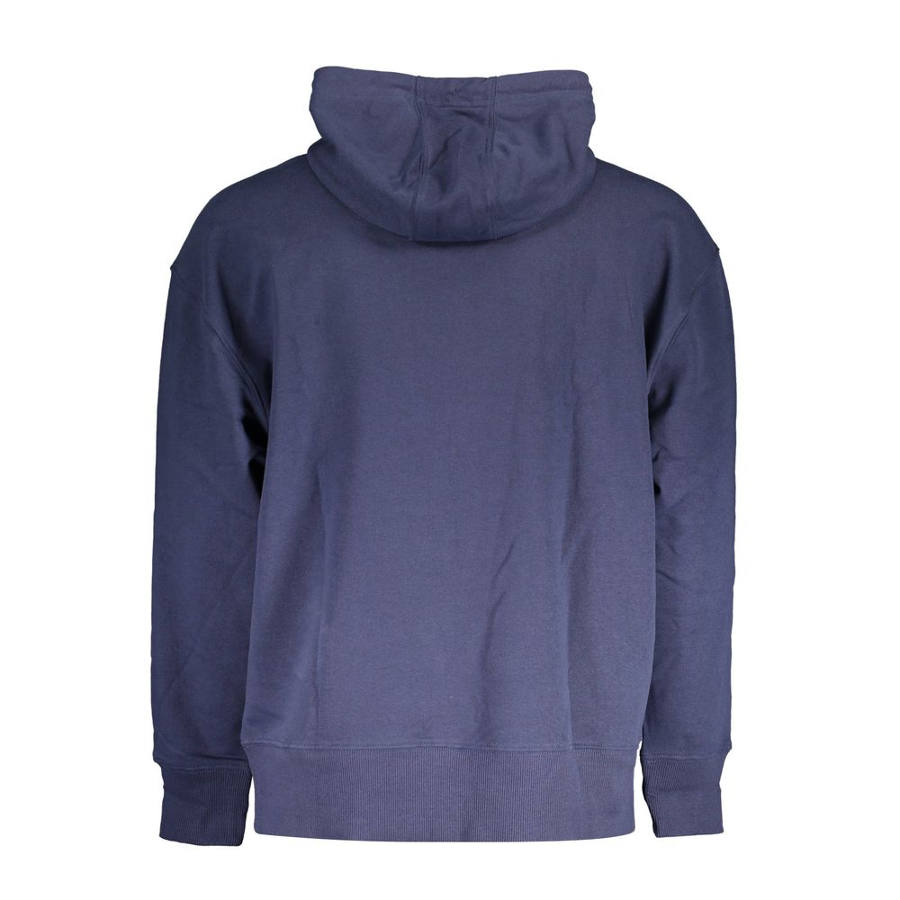 Felpa con cappuccio da uomo in cotone blu
