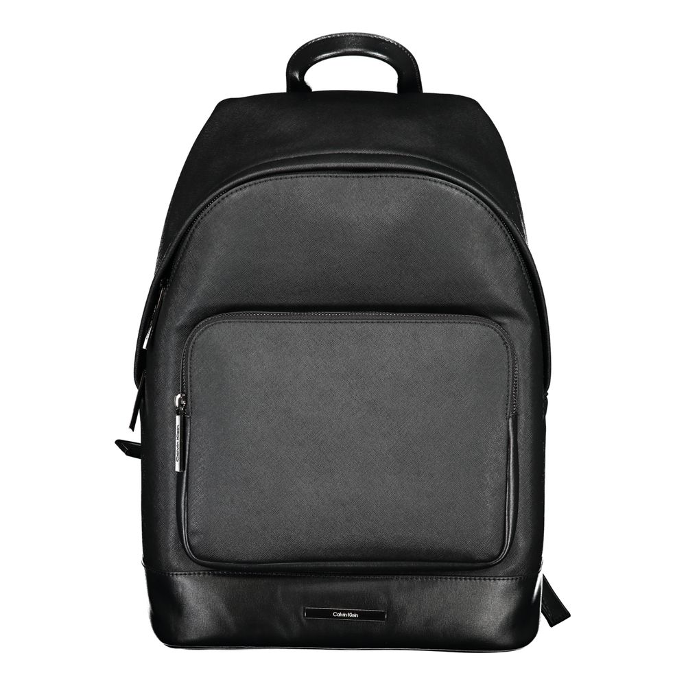 Black Polyester Men's Backpack