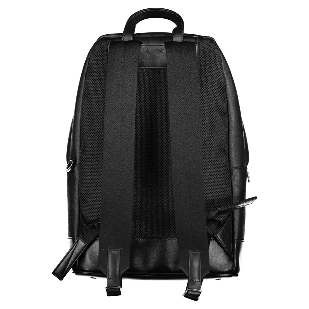Black Polyester Men's Backpack