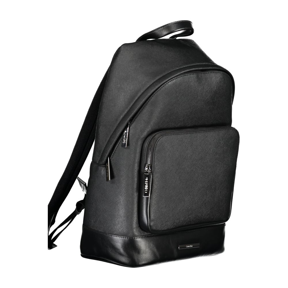 Black Polyester Men's Backpack