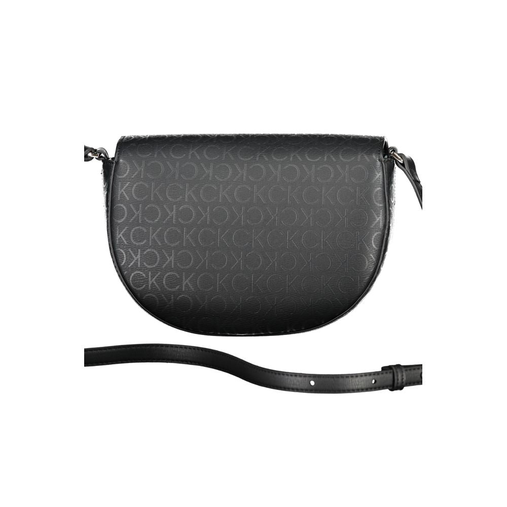 Schwarze Damen-Schultertasche aus Polyurethan