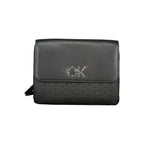 Schwarze Damenhandtasche aus Polyester
