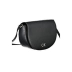 Schwarze Damen-Schultertasche aus Polyurethan