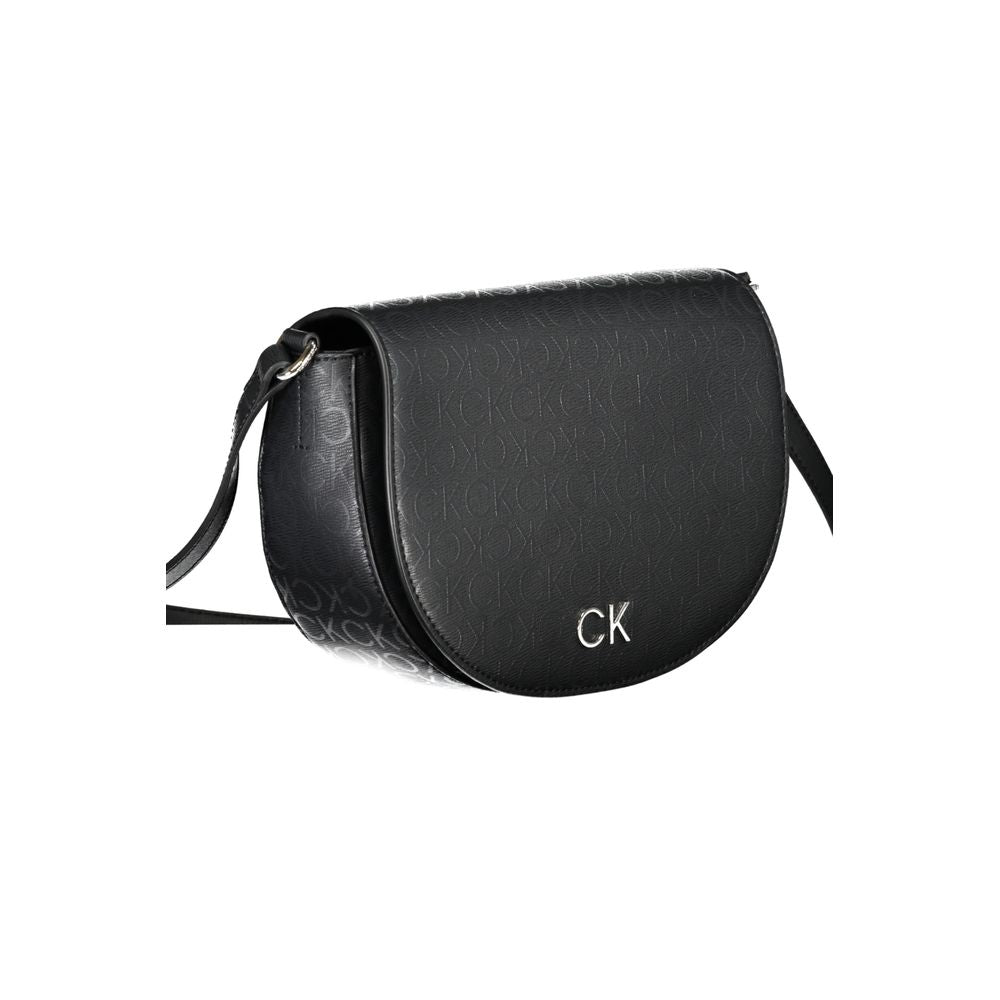 Schwarze Damen-Schultertasche aus Polyurethan