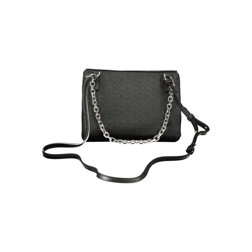 Schwarze Damenhandtasche aus Polyester