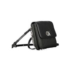 Schwarze Damenhandtasche aus Polyester