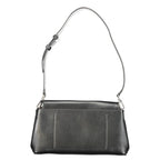 Black Polyurethane Women's Shoulder Bag
