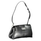 Black Polyurethane Women's Shoulder Bag