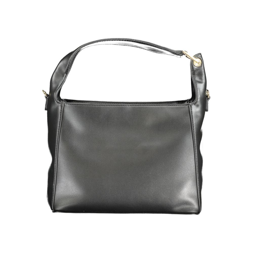 Schwarze Damenhandtasche aus Polyurethan