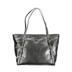 Black Polyurethane Women Handbag