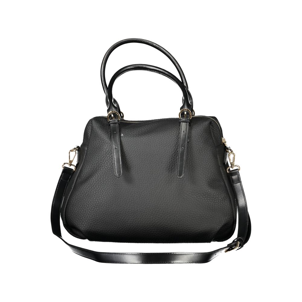 Schwarze Damenhandtasche aus Polyurethan