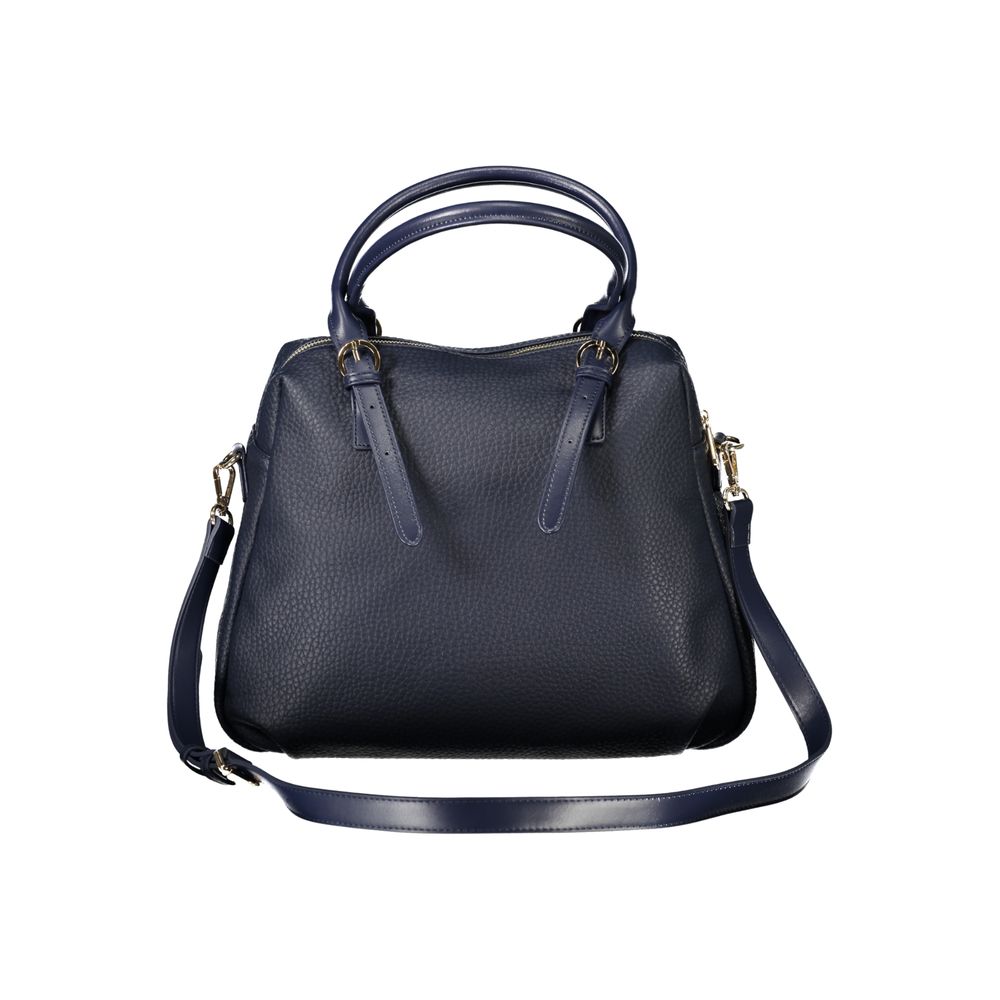Damenhandtasche aus blauem Polyurethan