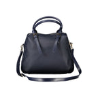 Damenhandtasche aus blauem Polyurethan
