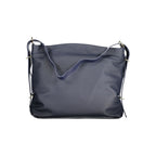Blue Polyurethane Women's Bag with Shoulder Handle