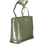 Green Polyurethane Women's Bag