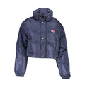 Blaue Nylon-Damenjacke