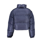 Blaue Nylon-Damenjacke