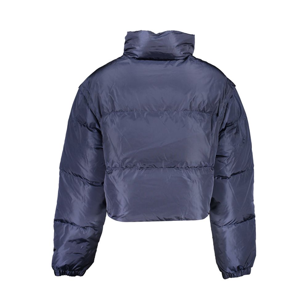 Blaue Nylon-Damenjacke