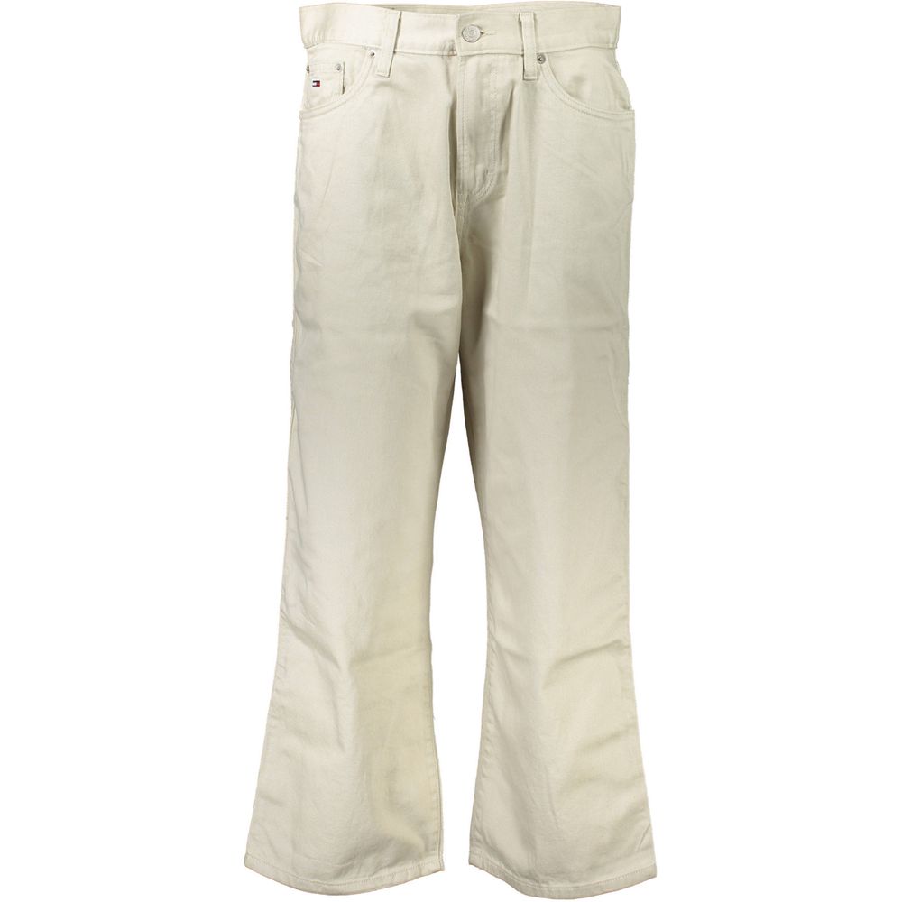 Beige Baumwoll-Jeans für Damen