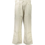 Beige Baumwoll-Jeans für Damen