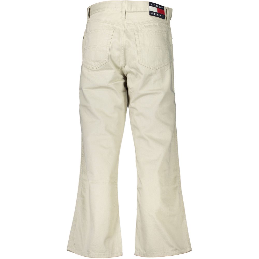 Beige Baumwoll-Jeans für Damen