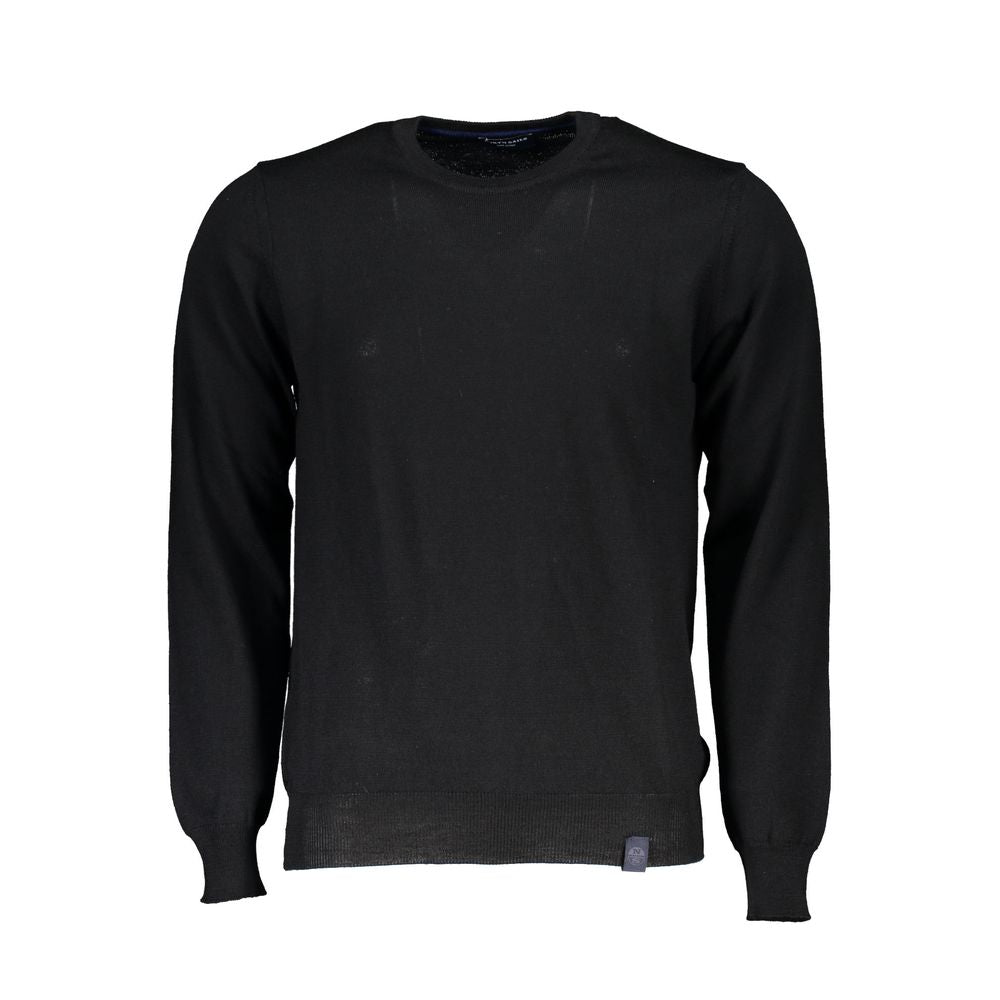 Schwarzer Herrenpullover aus Stoff