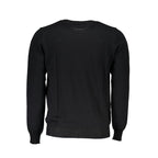 Schwarzer Herrenpullover aus Stoff