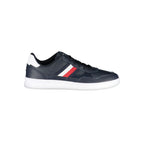 Blue Polyurethane Men Sneaker