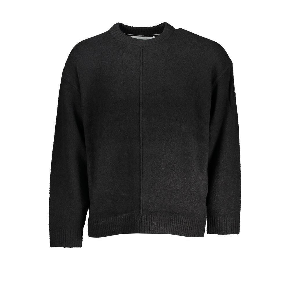 Black Cotton Men Sweater