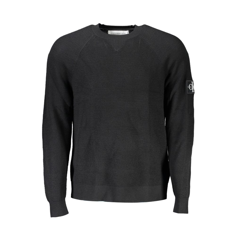 Schwarzer Herrenpullover aus Wolle