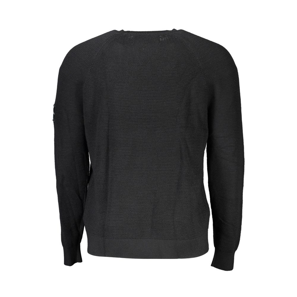 Schwarzer Herrenpullover aus Wolle