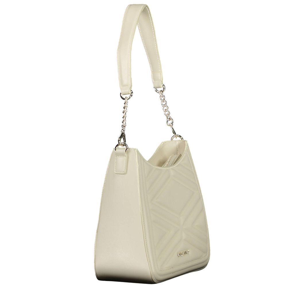 Beige Polyurethane Women Bag